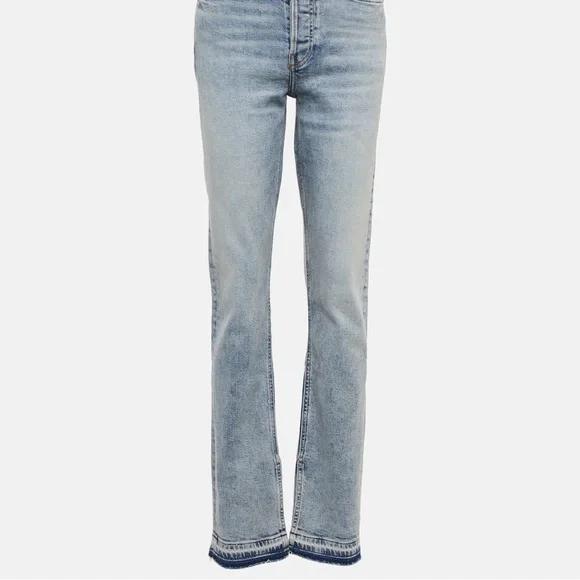 Re/Done Split Hem Bootcut Blue Jeans - Picture 1 of 7